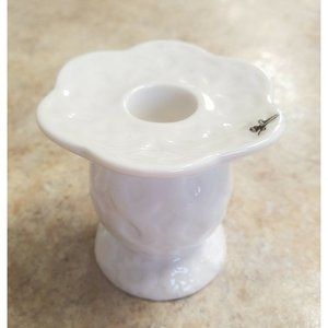 Oleg Cassini Embossed Ivory Porcelain 3" Taper Candle Holder latticework floral